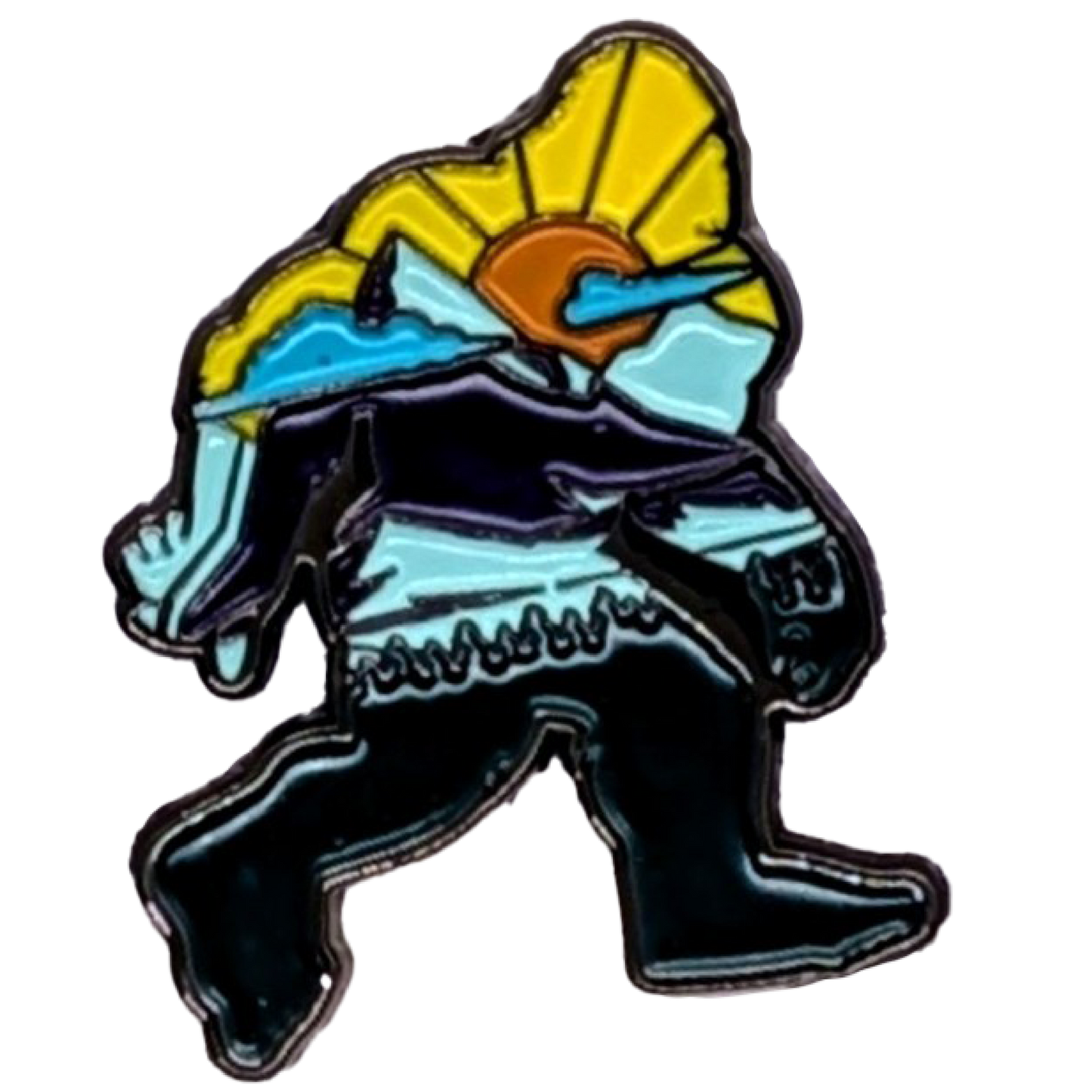 Bigfoot Colorful Outline Pin image 0