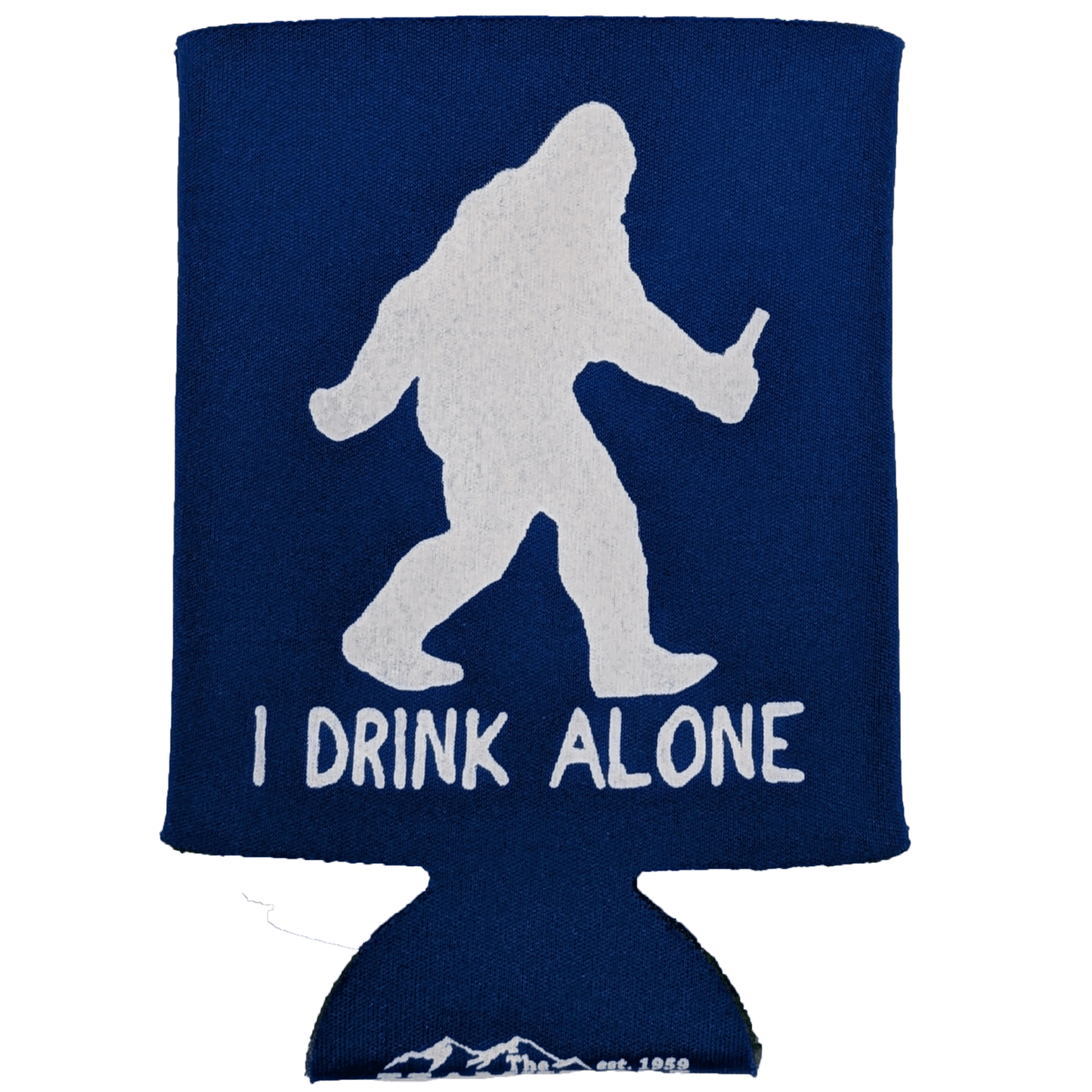 I Drink Alone Can Cooler - Blue image
