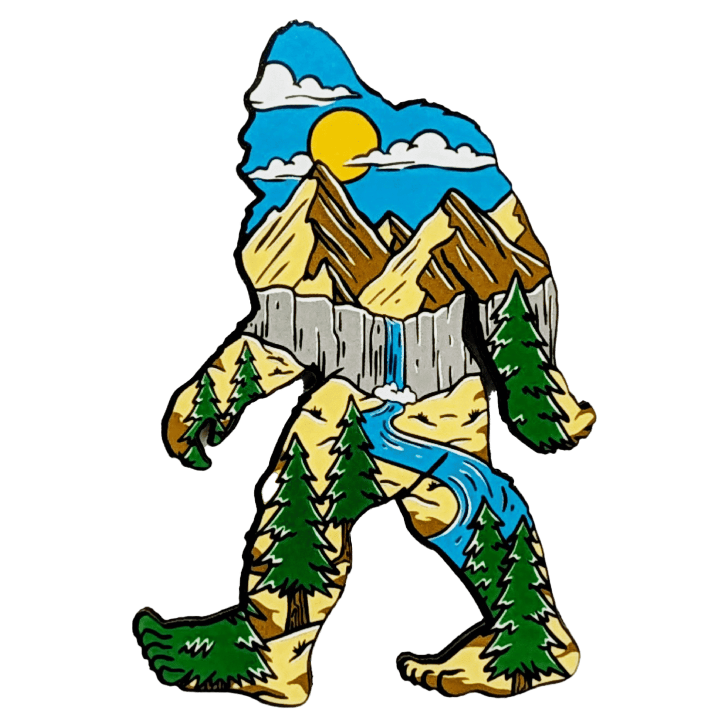 Bigfoot Mountain Scene Embroidered Patch image 0