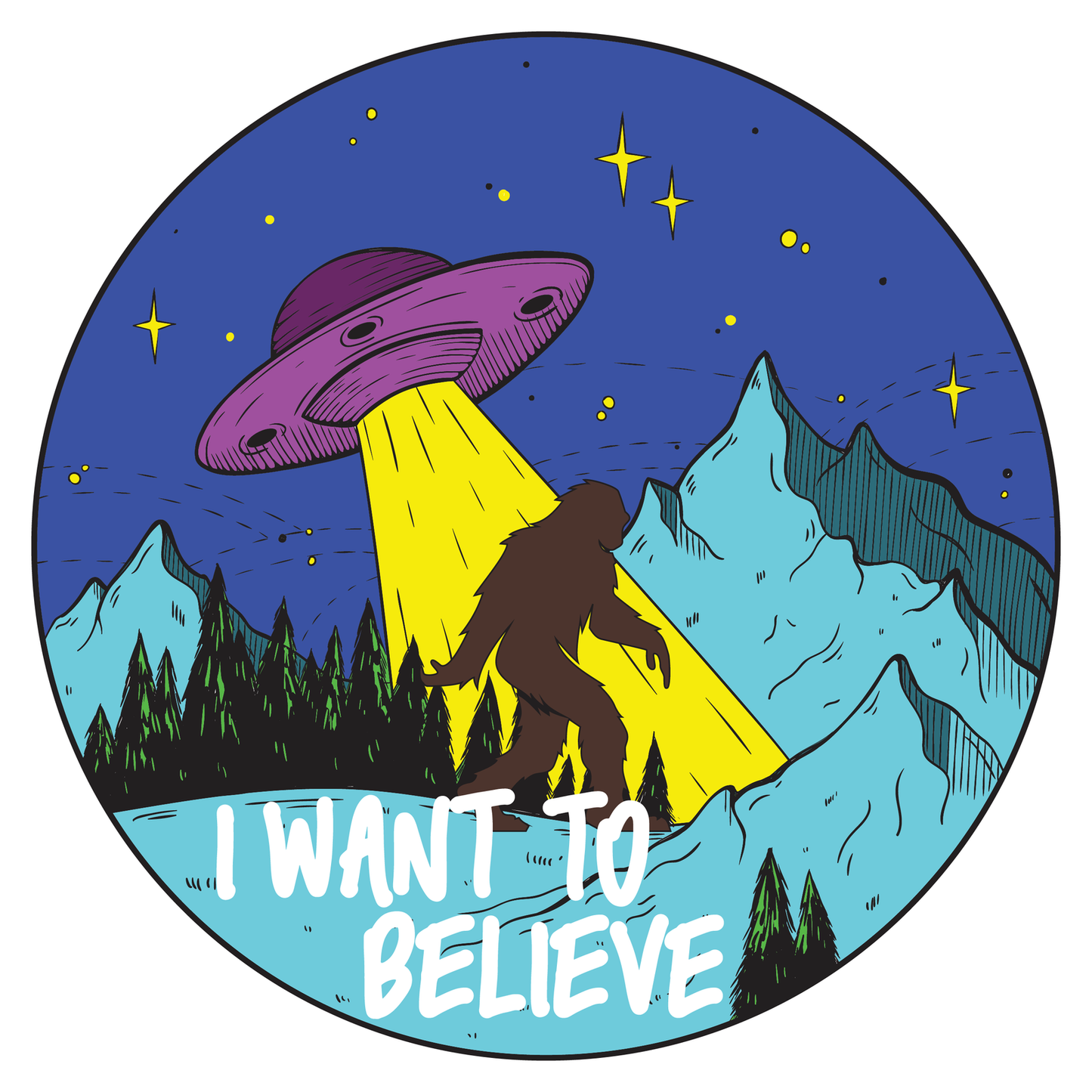 I Want To Believe Circle Sticker image 0