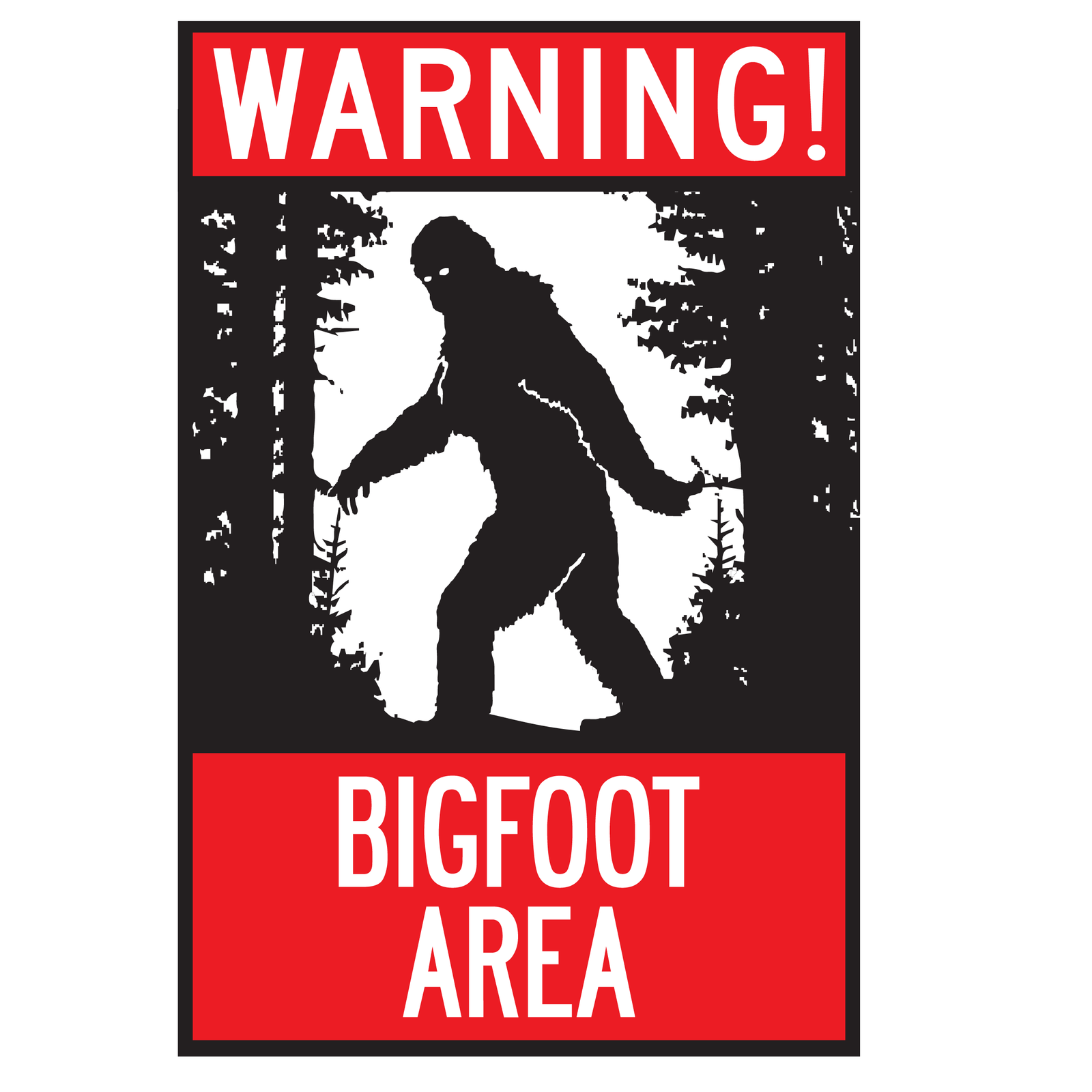 Warning: Bigfoot Area Sticker image 0