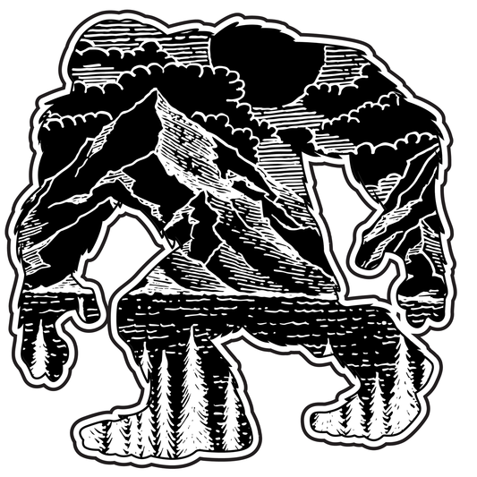 Hefty Mountain Bigfoot Sticker image 0