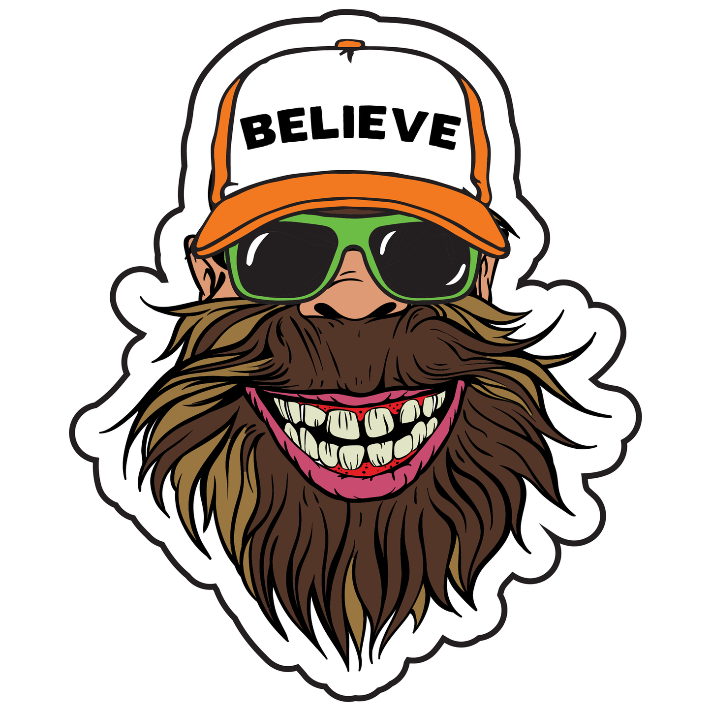Bigfoot Trucker Hat Sticker - Standard image
