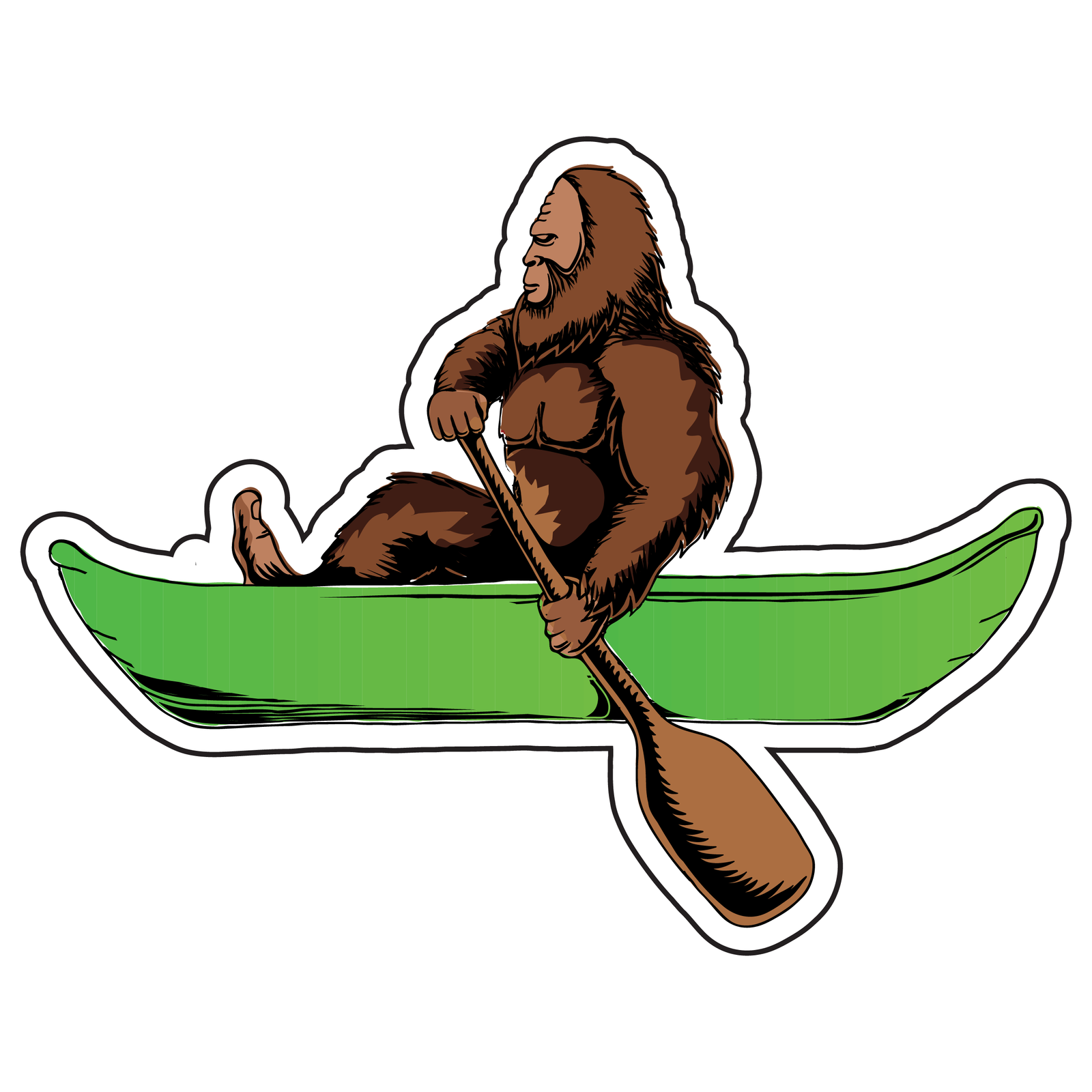 Canoe Bigfoot Sticker image 0