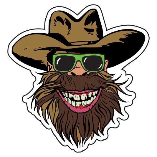 Cowboy Bigfoot Sticker image 0