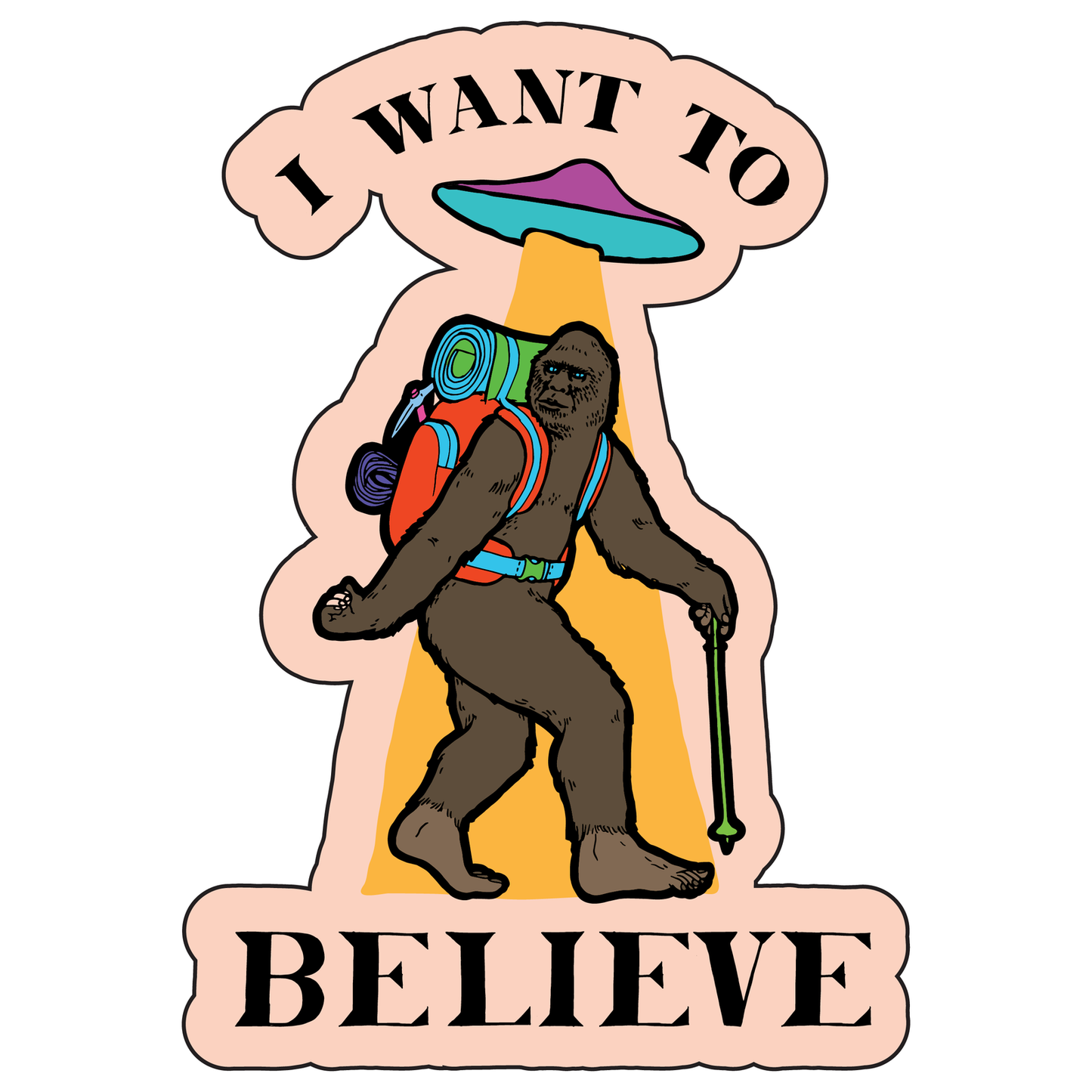 I Want To Believe Bigfoot Sticker image 0