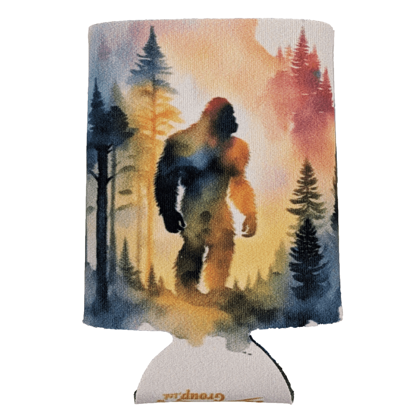 Bigfoot Watercolor Can Cooler image 0