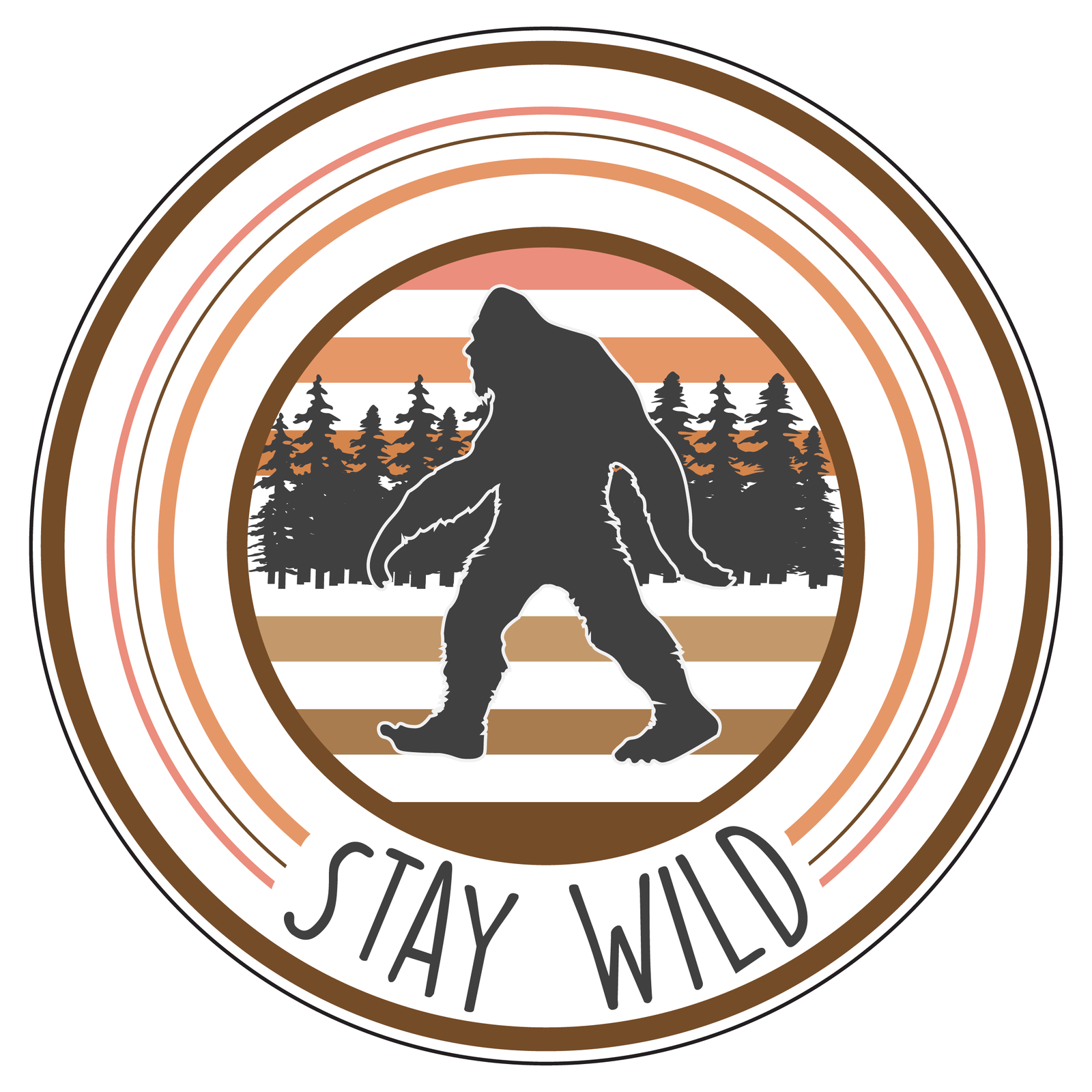 Stay Wild Bigfoot Sticker - Standard Size image
