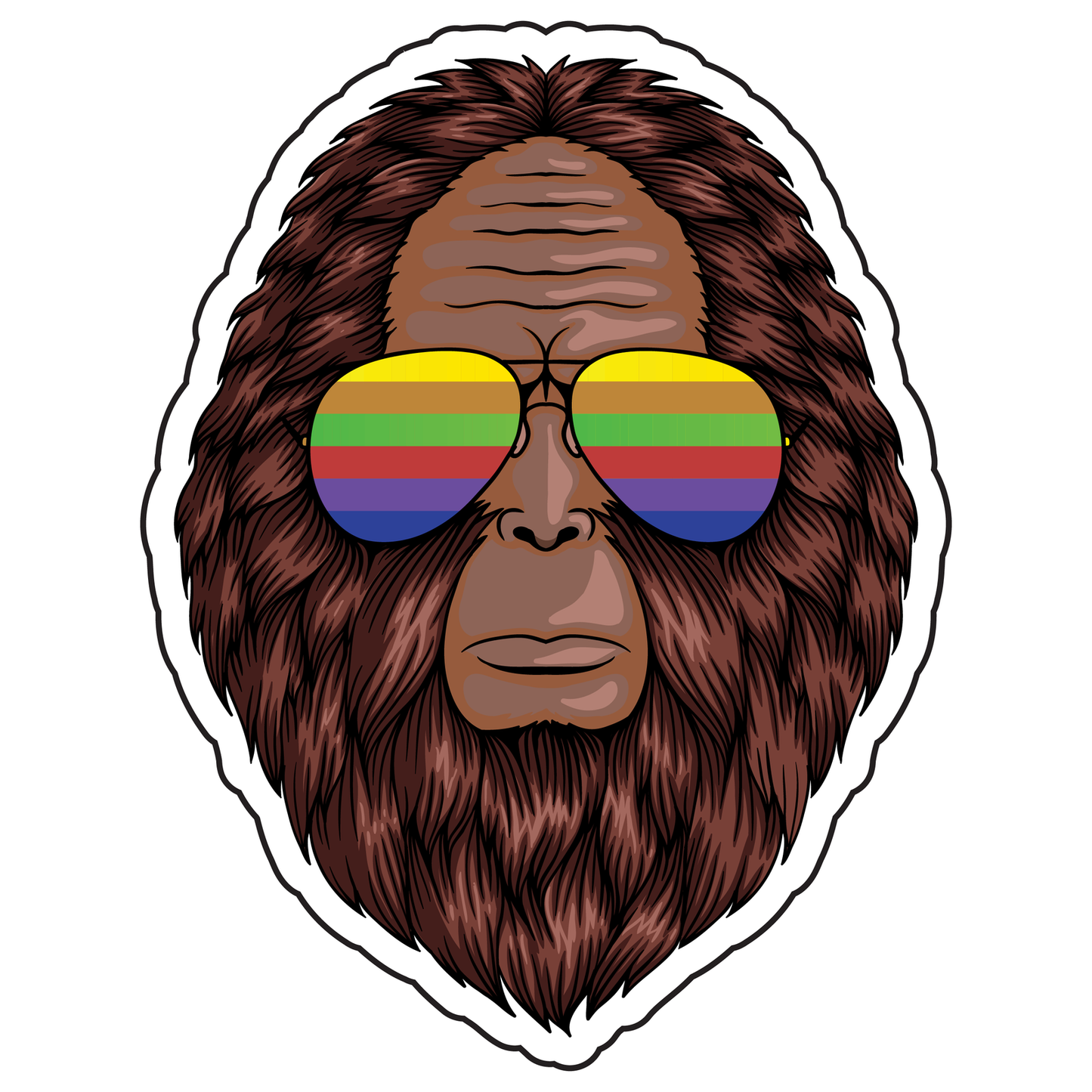 Rainbow Sunglasses Bigfoot Sticker image 0