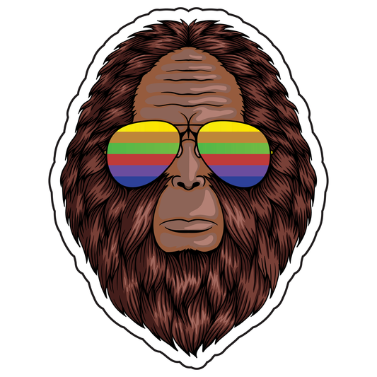 Rainbow Sunglasses Bigfoot Sticker image 0
