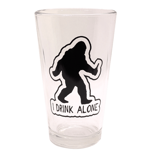 Bigfoot I Drink Alone 16oz. Pint Glass image 0