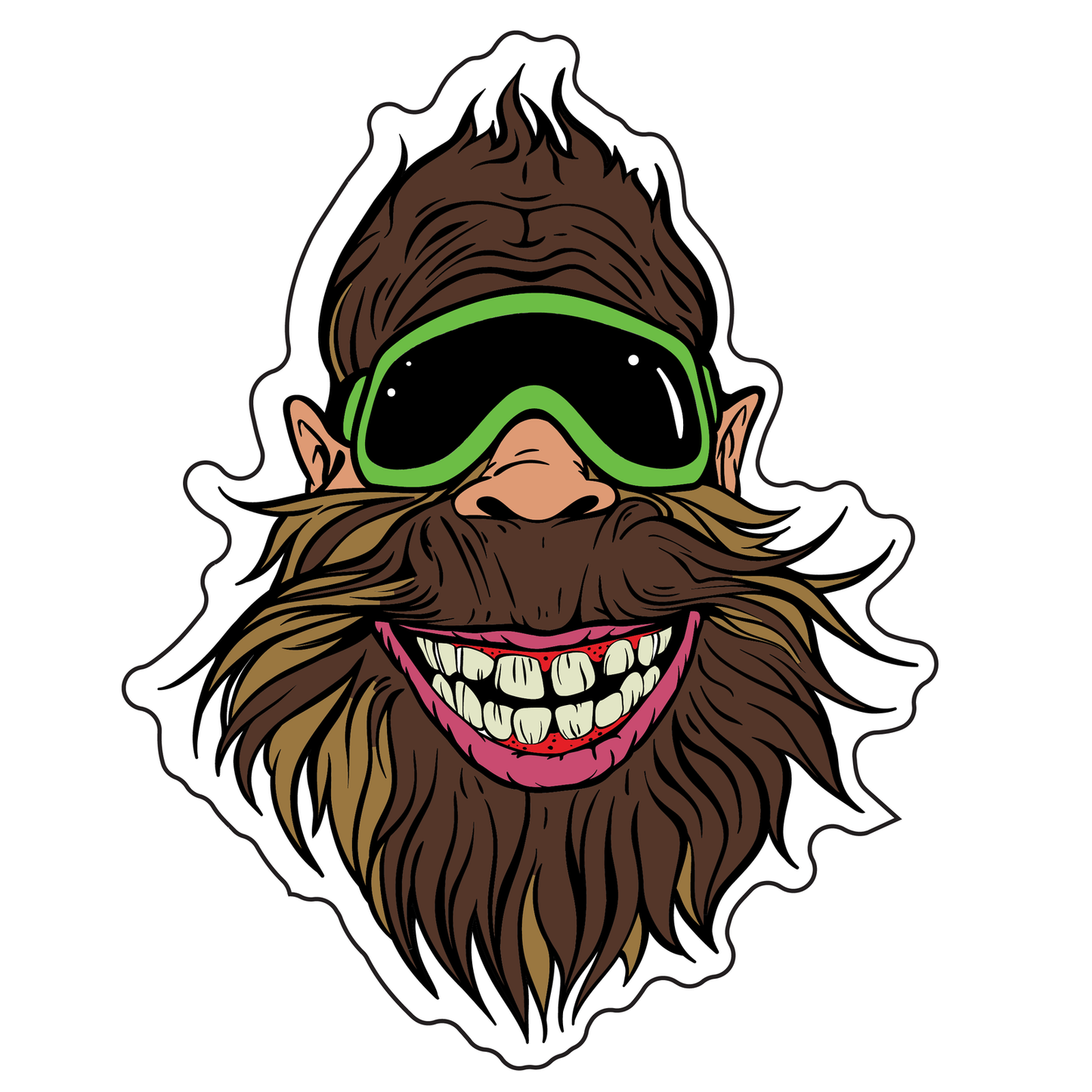 Ski Goggles Bigfoot Sticker image 0