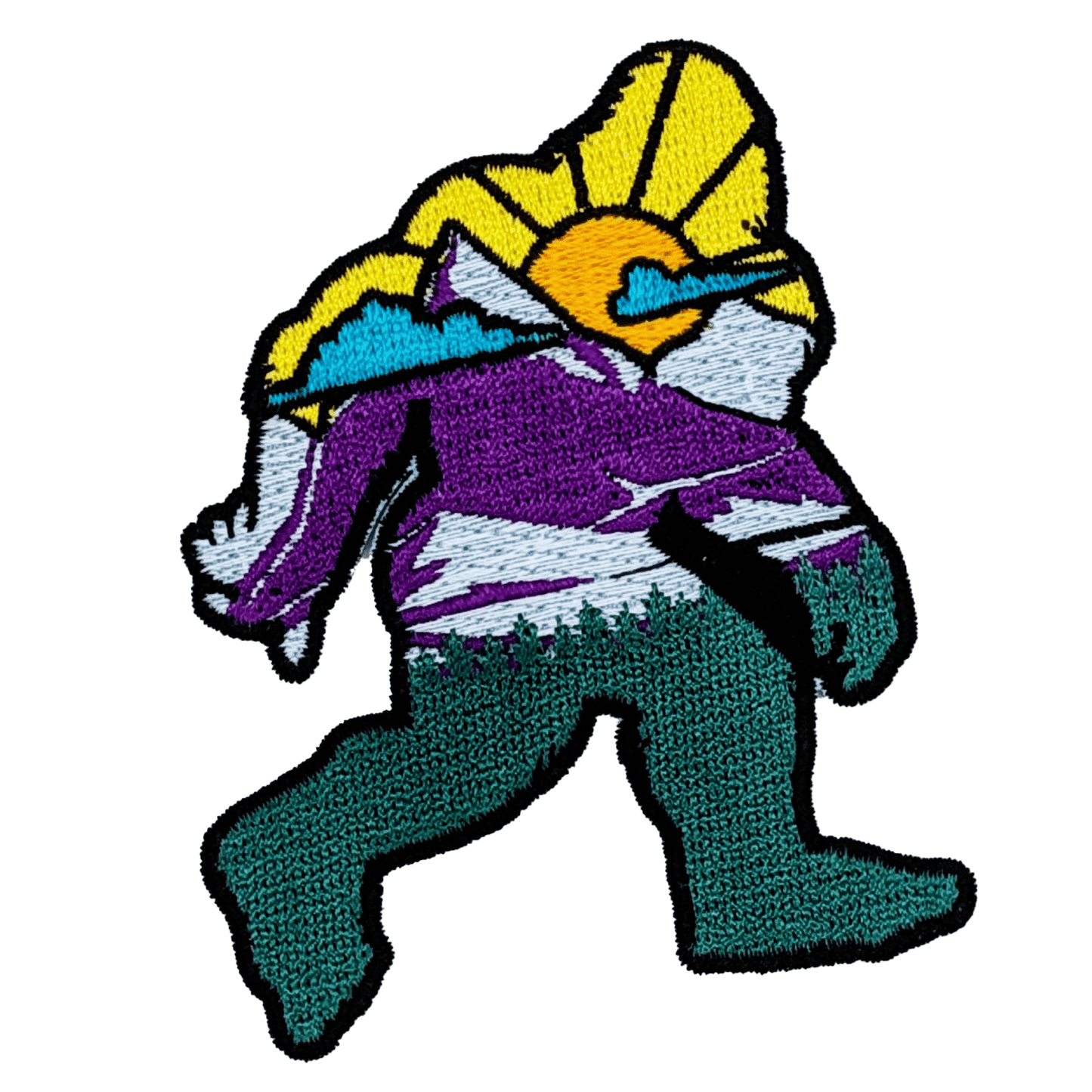 Bigfoot Colorful Outline Embroidered Patch image 0