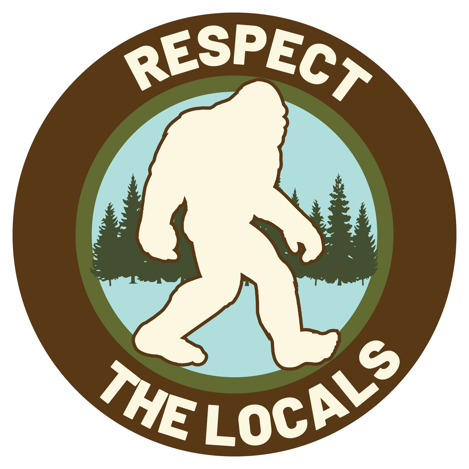 Respect the Locals Bigfoot Sticker image 0