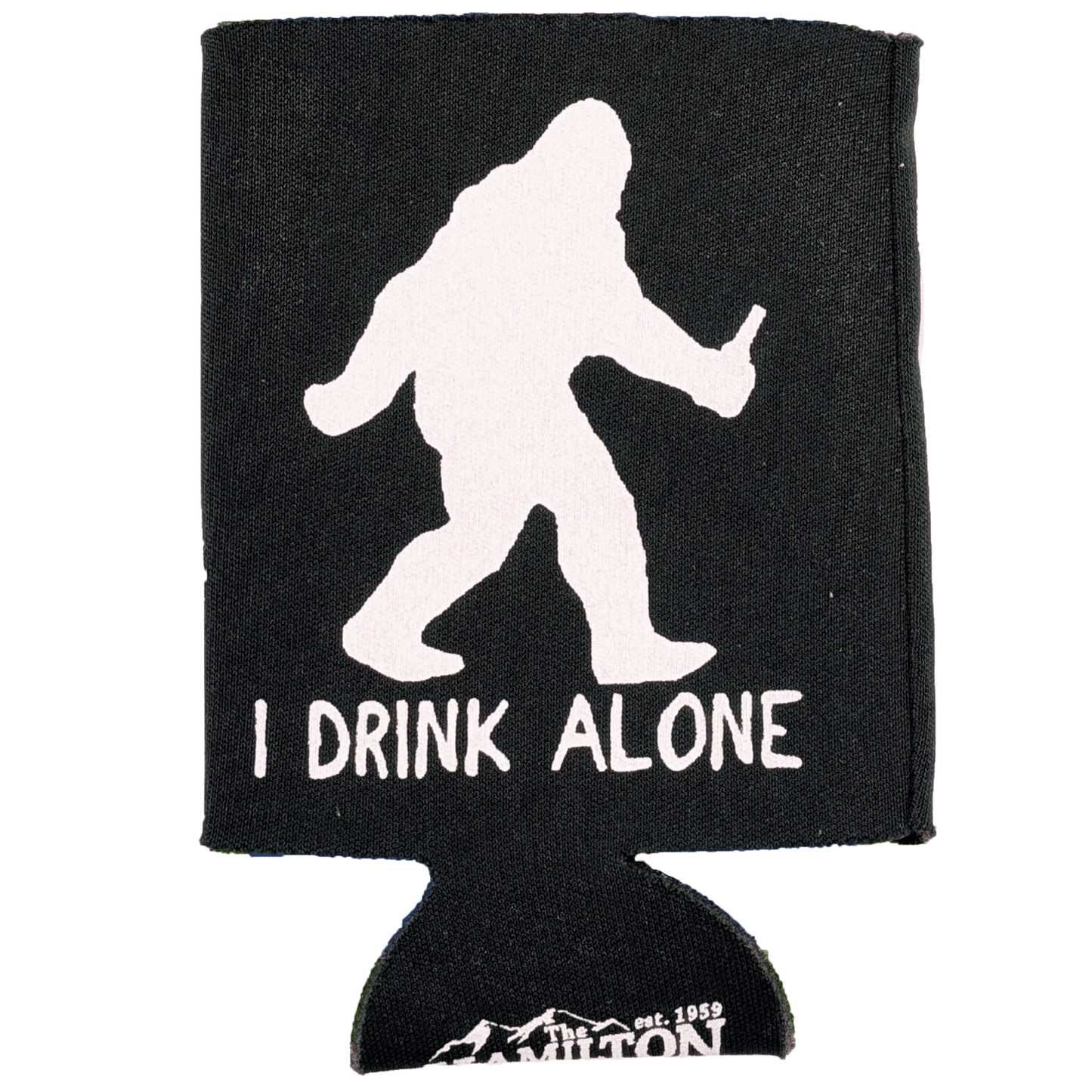 I Drink Alone Can Cooler - Black image