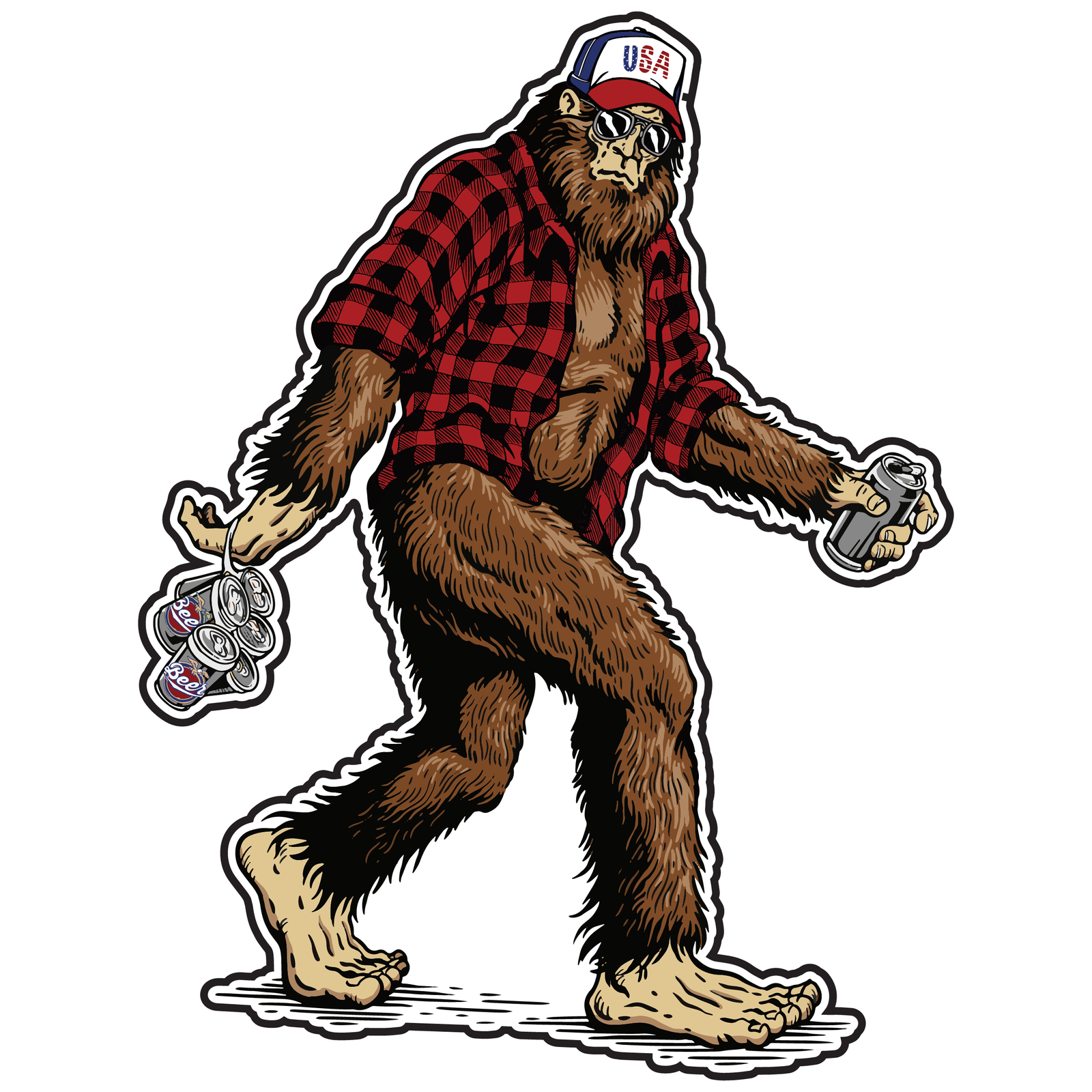 Bigfoot Six Pack Sticker image 0