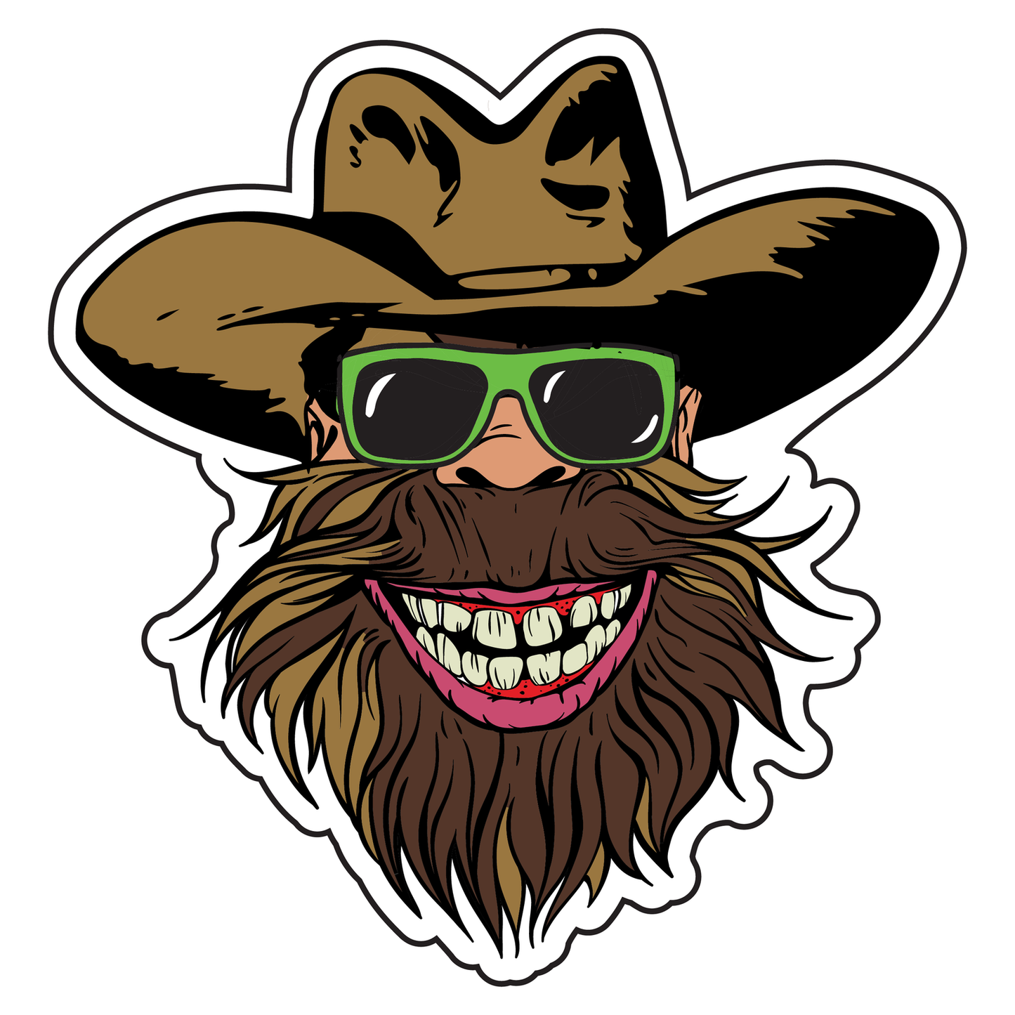 Cowboy Bigfoot Sticker - Mini image