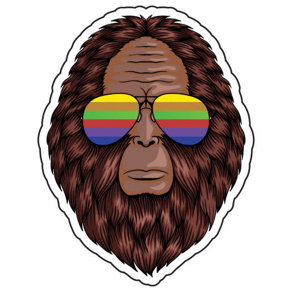Rainbow Sunglasses Bigfoot Sticker